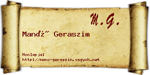 Manó Geraszim névjegykártya